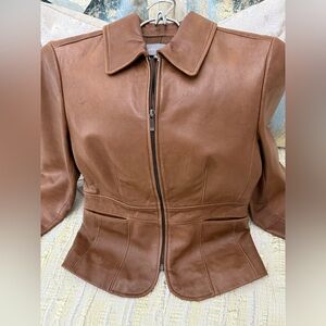 Ann Taylor Tan Leather Jacket